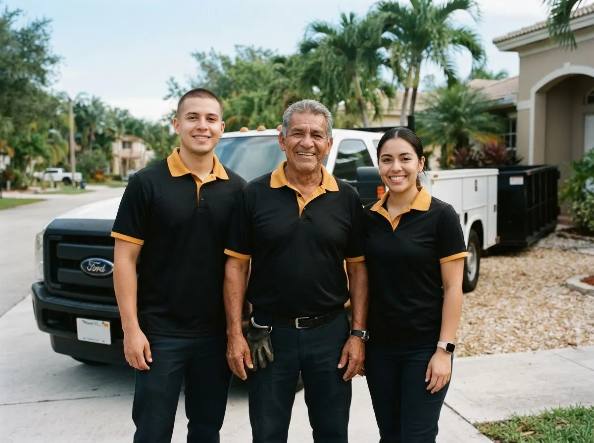 The ClearRock Disposal team, dumpster in Miami, FL